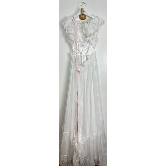 MAC DUGGAL Rosette Chiffon Cutout Empire Waist Gown in White Size US 8 - Picture 8 of 12